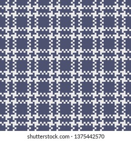 Check plaid pattern in dusty purple and grey. Seamless tartan plaid for flannel shirt, blanket, towel, poncho, scarf, or other textile print. Pixel texture.