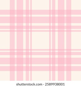Check plaid pattern in pink and  beige. Seamless light pastel houndstooth tartan for dress, jacket, coat, scarf, other modern spring summer autumn winter fashion fabric design.
