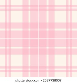 Check plaid pattern in pink and  beige. Seamless light pastel houndstooth tartan for dress, jacket, coat, scarf, other modern spring summer autumn winter fashion fabric design.