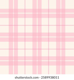 Check plaid pattern in pink and  beige. Seamless light pastel houndstooth tartan for dress, jacket, coat, scarf, other modern spring summer autumn winter fashion fabric design.