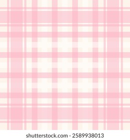 Check plaid pattern in pink and  beige. Seamless light pastel houndstooth tartan for dress, jacket, coat, scarf, other modern spring summer autumn winter fashion fabric design.