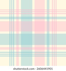 Check plaid pattern in pink and beige. Seamless light pastel houndstooth tartan for dress, jacket, coat, scarf, other modern spring summer autumn winter fashion fabric design.	