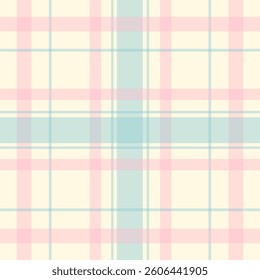 Check plaid pattern in pink and beige. Seamless light pastel houndstooth tartan for dress, jacket, coat, scarf, other modern spring summer autumn winter fashion fabric design.	