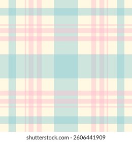 Check plaid pattern in pink and beige. Seamless light pastel houndstooth tartan for dress, jacket, coat, scarf, other modern spring summer autumn winter fashion fabric design.	