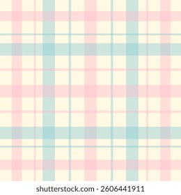 Check plaid pattern in pink and beige. Seamless light pastel houndstooth tartan for dress, jacket, coat, scarf, other modern spring summer autumn winter fashion fabric design.	