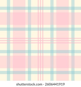 Check plaid pattern in pink and beige. Seamless light pastel houndstooth tartan for dress, jacket, coat, scarf, other modern spring summer autumn winter fashion fabric design.	