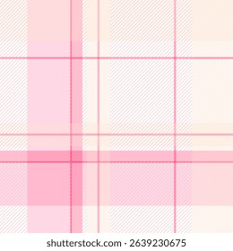 Check plaid pattern in pink and beige. Seamless light pastel houndstooth tartan for dress, jacket, coat, scarf, other modern spring summer autumn winter fashion fabric design.