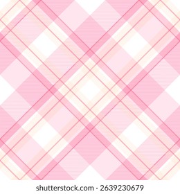 Check plaid pattern in pink and beige. Seamless light pastel houndstooth tartan for dress, jacket, coat, scarf, other modern spring summer autumn winter fashion fabric design.