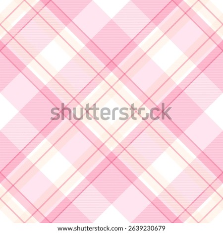 Check plaid pattern in pink and beige. Seamless light pastel houndstooth tartan for dress, jacket, coat, scarf, other modern spring summer autumn winter fashion fabric design.