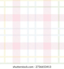 Check plaid pattern in pink and blue. Seamless light pastel houndstooth tartan for dress, jacket, coat, scarf, other modern spring summer autumn winter fashion fabric design. 
