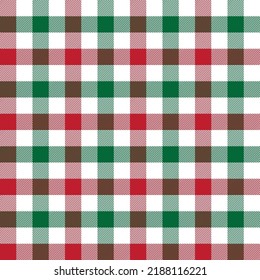 Check plaid pattern red , green color vector.Tartan graphic for fabric tablecloths white background , Short skirt striped . Modern fashion textile design . christmas decorection .