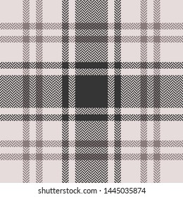 Check plaid pattern. Seamless tartan plaid for scarf, poncho, flannel shirt, or other modern textile design. Herringbone woven pixel texture.