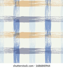 Check plaid pattern seamless vector background. Boho striped fabric print textile design.