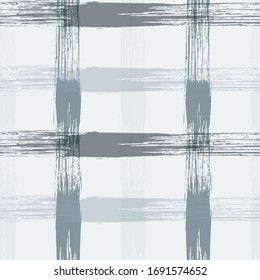 Check plaid pattern seamless vector background. Tartan plaid pattern in Gray and grizzle for flannel shirt or other modern fashion clothing design.