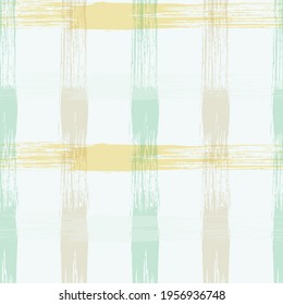 Check plaid pattern seamless vector background. Boho striped fabric print textile design.