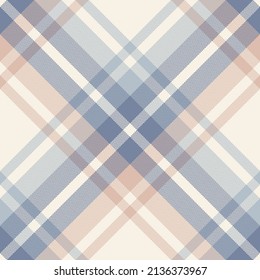 Check plaid pattern for spring summer autumn winter in blue, pink, beige. Seamless herringbone multicolored soft tartan for blanket, duvet cover, throw, scarf, other holiday fashion fabric print.