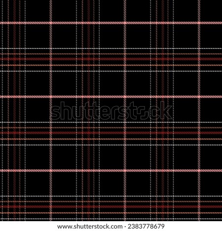 Check Plaid Seamless, Black, Maroon Multi, Tartan Simple Windowpane Classic Line Grid Pattern