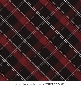 Check Plaid Seamless, Diagonal Gingham in Black, Maroon Multi, Tartan Simple Windowpane Classic Line Grid Pattern.