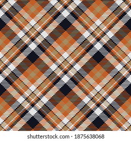 Check plaid seamless fabric texture. Diagonal print textile