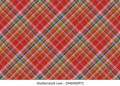 Check plaid seamless fabric texture. Diagonal print textile