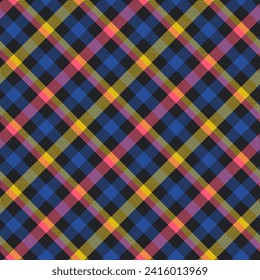 Check plaid seamless gingham pattern. Modern colored background herringbone texture. Scottish cage. Of printing on fabric, shirt, textile, wallpaper, curtain and tablecloth. Vector.