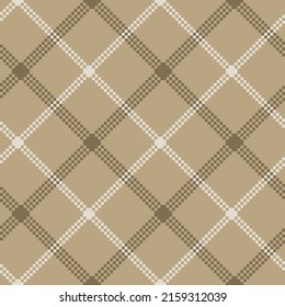 Check plaid seamless pattern background. Fashion Tartan texture. Colored pixel wallpaper checkered. Printing on fabric, shirt, textile, curtain and tablecloth. Vector graphic.