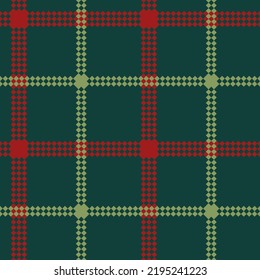 Check plaid seamless pattern background. Fashion Tartan texture. Colored pixel wallpaper checkered. Printing on fabric, shirt, textile, curtain and tablecloth. Vector graphic.