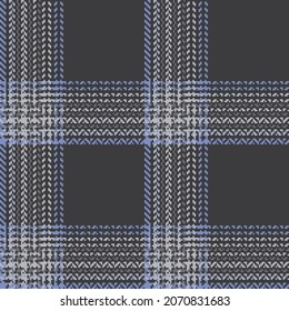 Compruebe el patrón transparente. Textura de fondo de arenque geométrico azul y gris. Jaula de moda escocesa. Gráficos vectoriales de impresión en tela, camisa, textil, cortina y mantel.