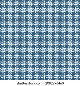 Check plaid seamless pattern. Blue, gray, white geometric herringbone background texture. Scottish fashion cage. Vector graphics of printing on fabric, shirt, textile, curtain and tablecloth.