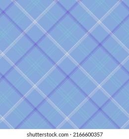 Check Plaid Seamless Pattern. Blue, Gray Textured Herringbone. Scottish Fashion Cage Background.  Printing On Fabric, Shirt, Textile, Curtain And Tablecloth. Vector Graphic.