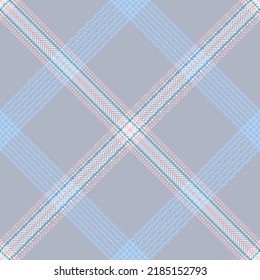 Check plaid seamless pattern. Blue, gray, pink background in the cage. Scottish fashion textured the herringbone. Of printing on fabric, shirt, textile, wallpaper, curtain and tablecloth. Vector.  