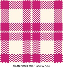 Compruebe el patrón transparente. Color de fondo escocés arenque textura de hueso de jaula tartán. Papel tapizado. Impresión en tela, camisa, textil, cortina y mantel. Vector