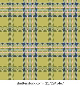 Check plaid seamless pattern. Colored  background scottish cage herringbone texture. Checkered tartan wallpaper. Printing on fabric, shirt, textile, curtain and tablecloth. Vector