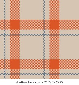 Check plaid seamless pattern. Fashion texture Tartan background. Color pixel wallpaper checkered. Printing on fabric, shirt, textile, curtain and tablecloth. Vector graphic.