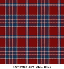 Check plaid seamless pattern. Red, gray; blue geometric herringbone background textured. Scottish fashion cage. Vector graphics of printing on fabric, shirt, textile, curtain and tablecloth.