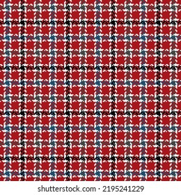 Check plaid seamless pattern. Red, gray; blue geometric herringbone background textured. Scottish fashion cage. Vector graphics of printing on fabric, shirt, textile, curtain and tablecloth.