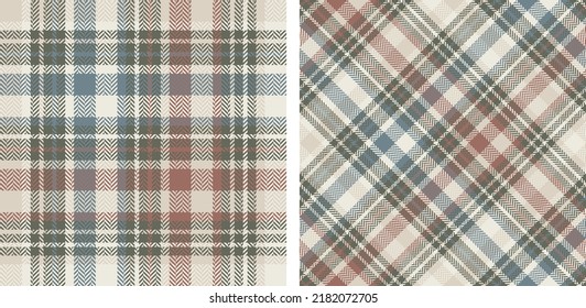 Check plaid seamless pattern set background. Colored  straight and oblique cage herringbone pixel texture. Striped wallpaper. Printing on fabric, shirt, textile, curtain and tablecloth. Vector