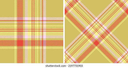 Check plaid seamless pattern set background. Colored  straight and oblique cage herringbone pixel texture. Striped wallpaper. Printing on fabric, shirt, textile, curtain and tablecloth. Vector