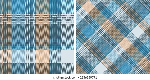 Check plaid seamless pattern set background. Color straight and oblique cage herringbone pixel textured. Striped wallpaper. Printing on fabric, shirt, textile, curtain and tablecloth. Vector