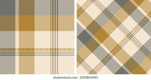 Check plaid seamless pattern set background. Color straight and oblique cage herringbone pixel textured. Striped wallpaper. Printing on fabric, shirt, textile, curtain and tablecloth. Vector