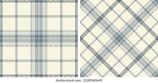 Check plaid seamless pattern set background. Color straight and oblique cage herringbone pixel textured. Striped wallpaper. Printing on fabric, shirt, textile, curtain and tablecloth. Vector