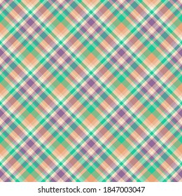 Check plaid seamless pattern. Vector background of textile ornament. Flat fabric design. Tartan.