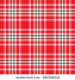 Check plaid seamless pattern. Vector background of textile ornament. Flat fabric design. Tartan.