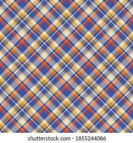 Check plaid seamless pattern. Vector background of textile ornament. Flat fabric design. Tartan.