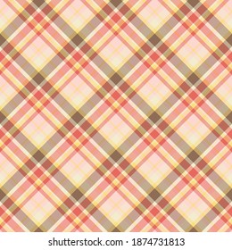 Check plaid seamless pattern. Vector background of textile ornament. Flat fabric design. Tartan.