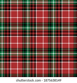 Check plaid seamless pattern. Vector background of textile ornament. Flat fabric design. Tartan.