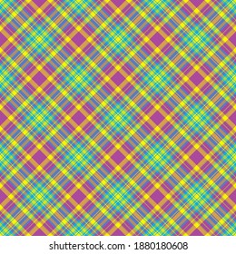 Check plaid seamless pattern. Vector background of textile ornament. Flat fabric design. Tartan.