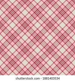 Check plaid seamless pattern. Vector of textile ornament. Valentines day background.