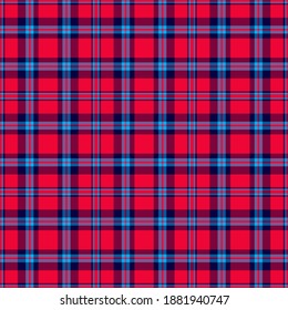 Check plaid seamless pattern. Vector background of textile ornament. Flat fabric design. Tartan.