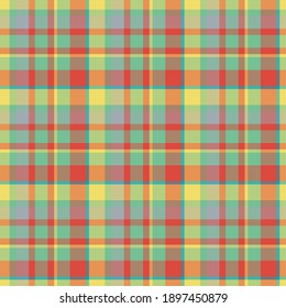 Check plaid seamless pattern. Vector background of textile ornament. Flat fabric design. Tartan.